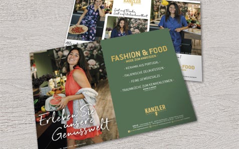 Modehaus KANZLER, Mailing an Kunden, Flyer